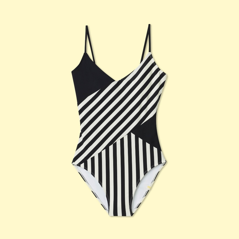 Summersalt Marina One Piece | Mixed Stripe in Sea Urchin & White Sand | Size 10